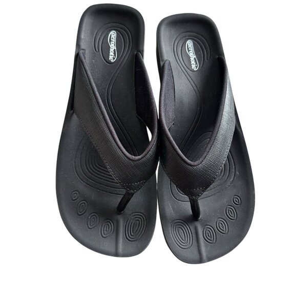 Aerothotic Women’s Comfort Orthotic Flip Flop thong Sandals Black Size 38 8 New - Picture 3 of 6